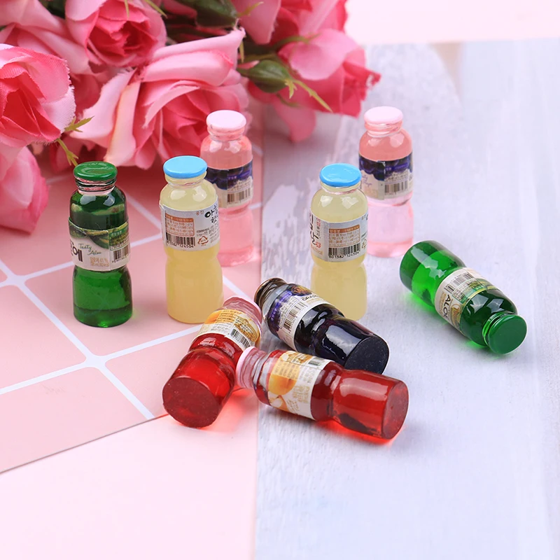 

2pcs/set Mini Drink Bottle Toys Dollhouse Miniature Toy Doll Drink Kitchen Living Room Decor Accessories