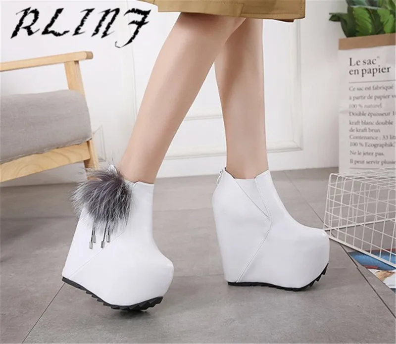 RLINF/пикантная короткая обувь на высоком каблуке Обувь танкетке увеличивающая