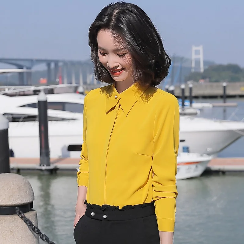 Women shirt Slim spring autumn Long sleeve OL Formal Business Blouses &amp Shirts Woman 981 | Женская одежда