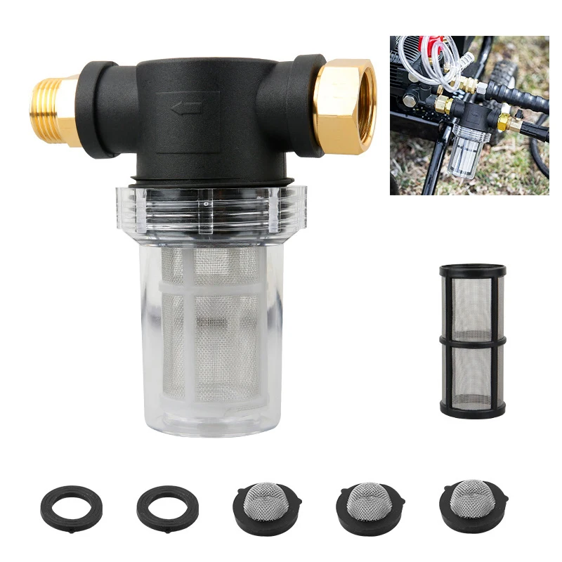 

Фильтр для полива сада и водяного насоса, Интерфейсный фильтр для садового пруда, встроенный сетчатый фильтр 40/100, фильтры 3/4 дюйма, соединит...