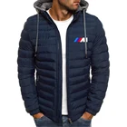 Качественная мужская зимняя куртка BMW, новинка 2021, хлопковые куртки, модный топ на молнии, однотонная верхняя одежда, спортивные пальто