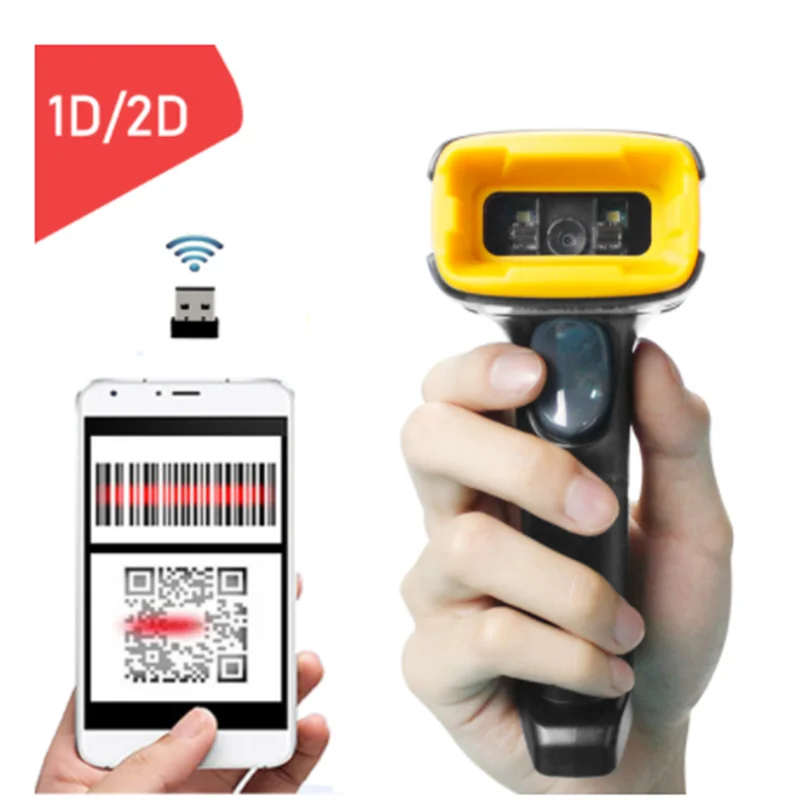

Holyhah K2 Handheld Wireless QR Barcode Scanner And K1 Wird 1D/2D QR Bar Code Reader PDF417 for Inventory POS Terminal
