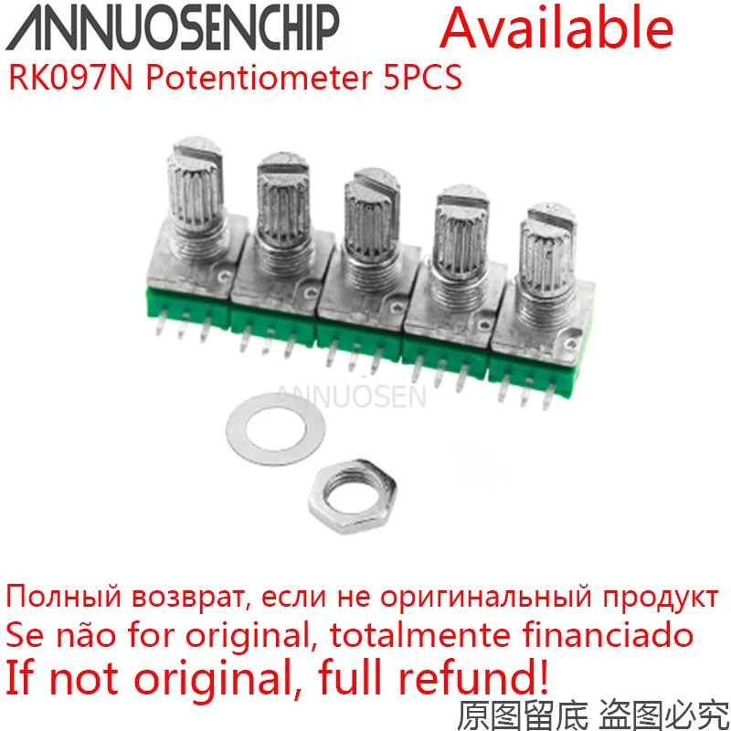 

5 шт. RK097N 5K 10K 20K 50K 100K 500K B5K B10K B20K B50K B100K с переключатель аудио 3-х контактный вал 15 мм усилитель потенциометра уплотнение