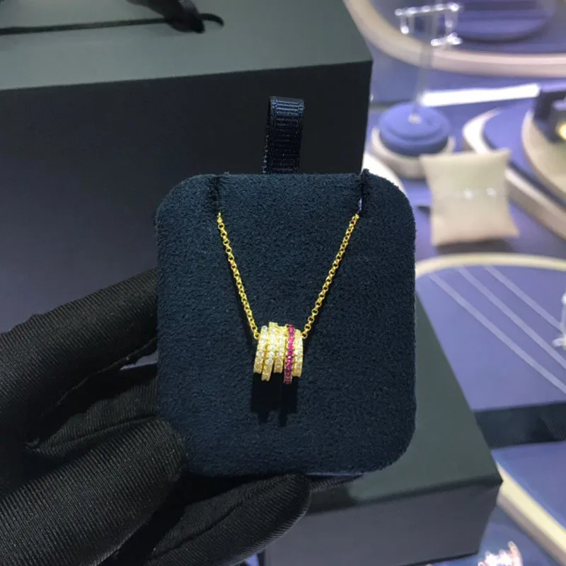 UMGODLY Copper Yellow Gold Color Multi Hoop Circles Adjustable Necklace with White &amp Burgundy Red Zirconia CZ Women Jewelry | Украшения