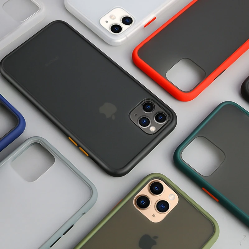 KISSCASE Luxury Shockproof Case For iPhone 6 6S 7 8 Plus X XR XS Max 11 Pro Matte Transparent Coques |