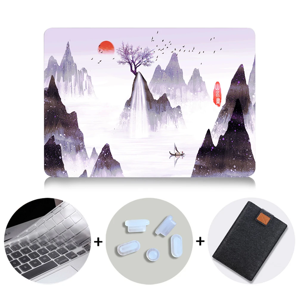 MB09 Жесткий чехол MTT с рисунком чернил для Macbook Air 11 13,3 Pro 13 15 retina, чехол для ноутбука Apple mac, чехол для книги, сумка для ноутбука 12 дюймов - Цвет: MB09