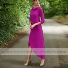 Пурпурно-розовое платье для матери невестыжениха с короткими рукавами 34 Vestidos de Fiesta Сексуальное Женское Платье для свадебной вечеринки 2022