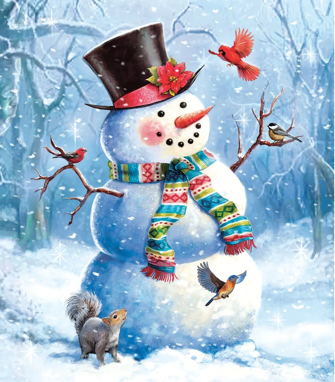 

JMINE Div 5D зимний Снеговик птица лес полная Алмазная краска ing крестиком наборы художественная мультяшная 3D краска бриллиантами