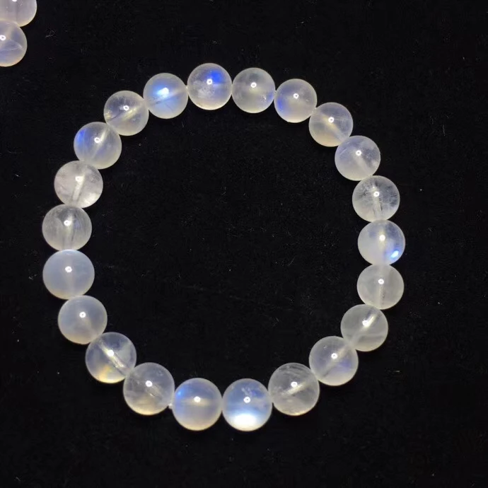 Естественный синий свет лунный камень хрустальные прозрачные круглые бусины
