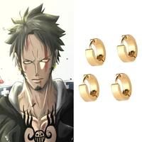anime trafalgar law earrings %d1%81%d0%b5%d1%80%d1%8c%d0%b3%d0%b8 men stainless steel cosplay earring jewelry custom gift male earring prop