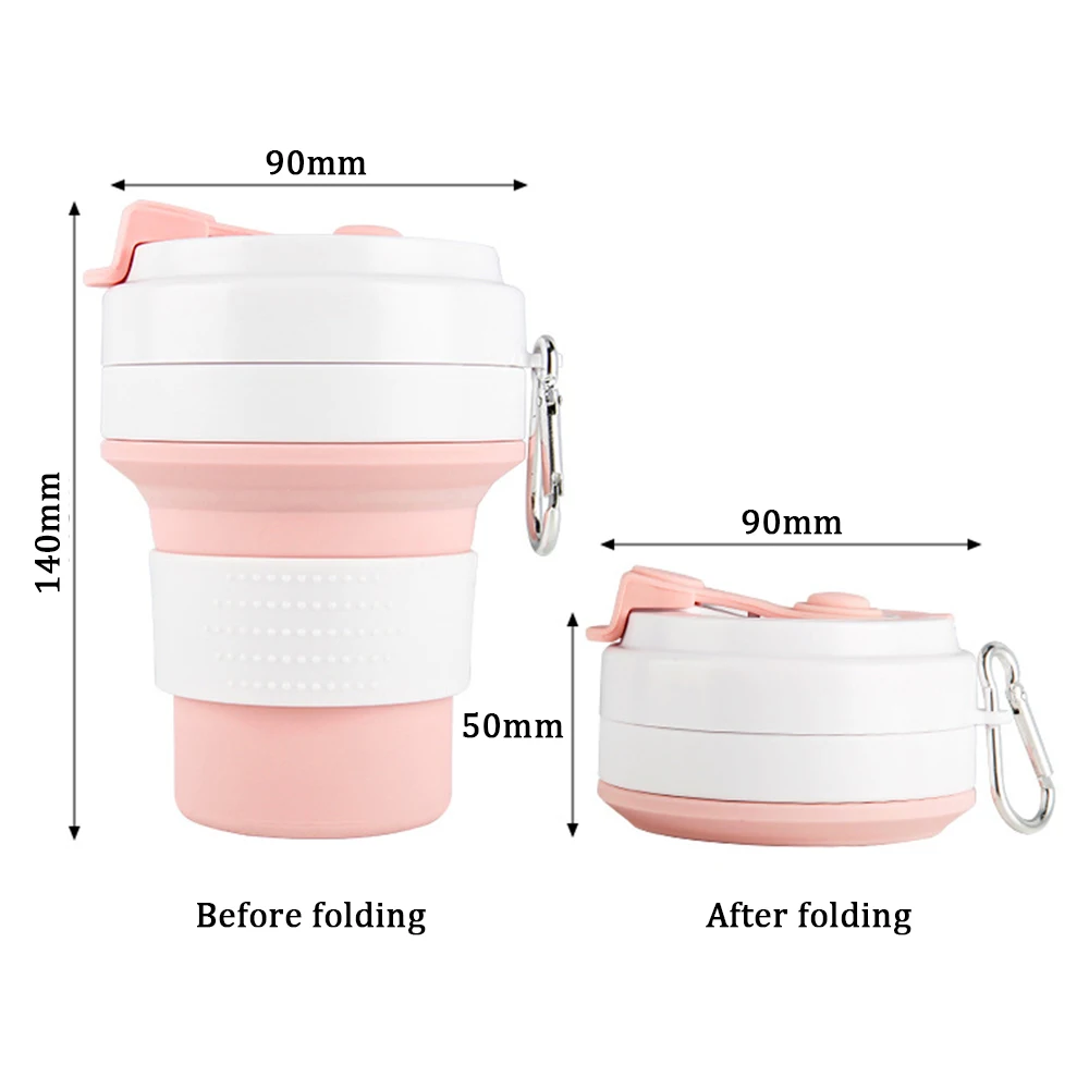 Наружная портативная силиконовая кружка для походов Складная чашка с соломинкой