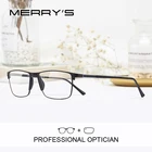 Мужские дизайнерские очки MERRYS, квадратные очки для близорукости по рецепту, мужские маленькие оправы, оптические очки S2037PG
