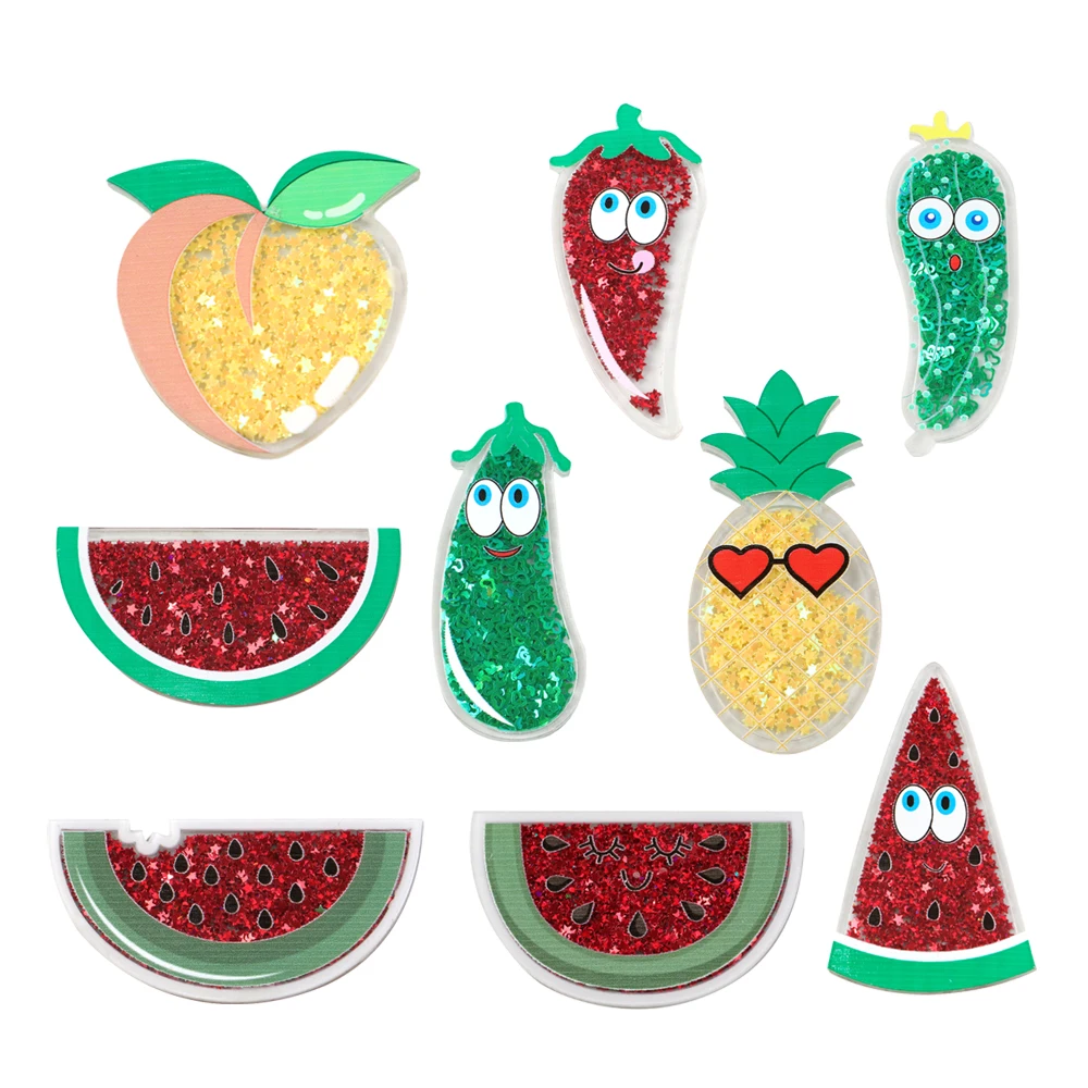 Новый завод фрукты прозрачная пластиковая смола с красочными блестками сделай