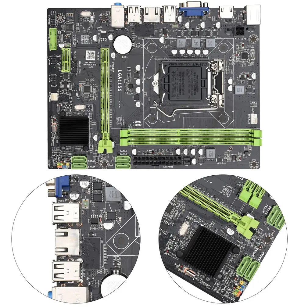 Материнская плата H61B LGA 2021 m чипсет SATA 2 H61 поддержка процессора Intel Core серии 1155