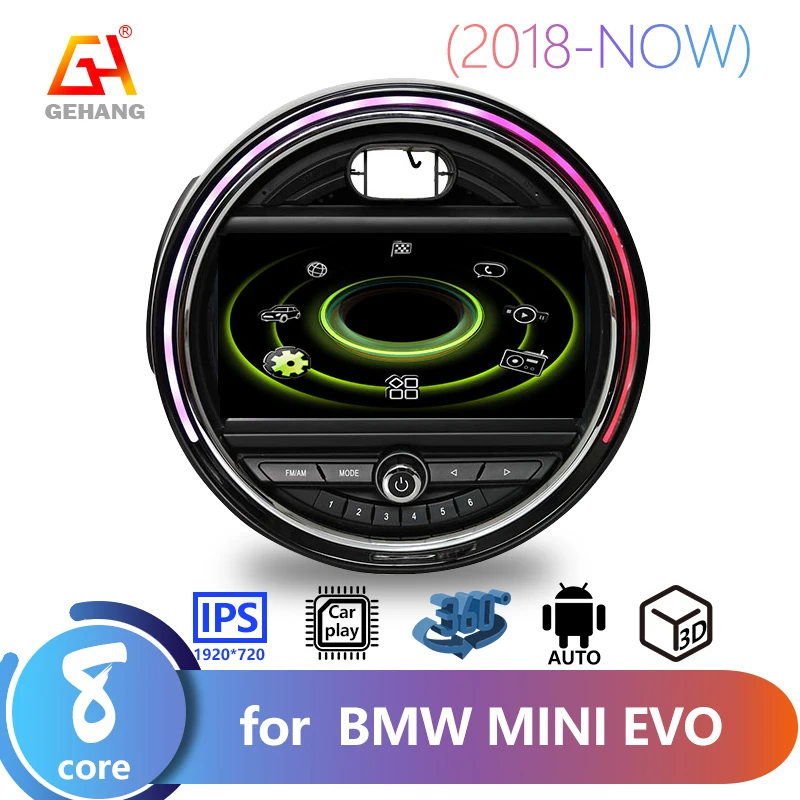 

GEHANG автомобильный bluetooth 2din сетевой стереоприемник android авто беспроводной carplay для BMW MINI EVO Class 2018 Cooper countryman