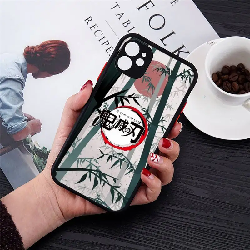 

Demon Slayer Kimetsu No Yaiba anime Phone Case matte transparent For iphone 7 8 11 12 plus mini x xs xr pro max cover