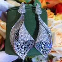 missvikki new luxury trendy shiny big dangle earrings full mirco paved cubic zircon cz for women wedding earrings jewelry gift