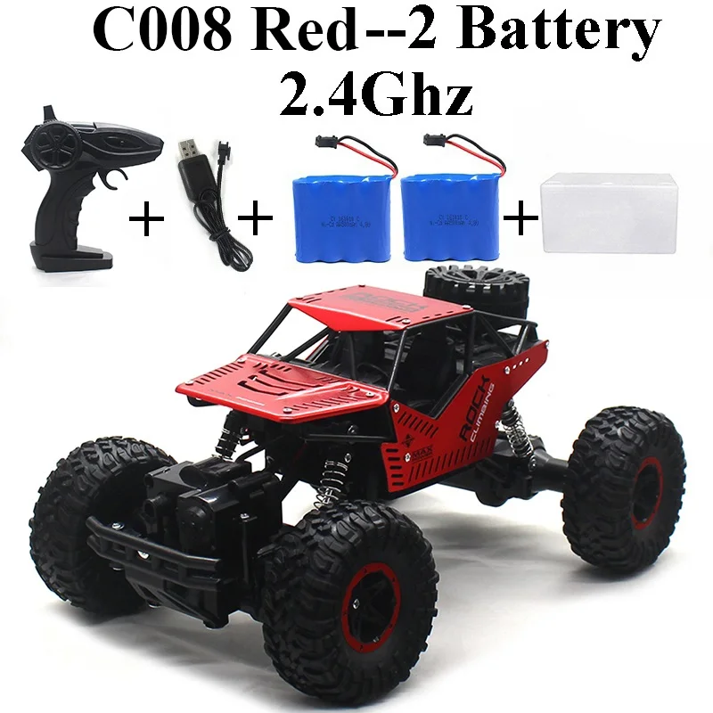 C008-Red-Set-2 1:16 машинка на радиоуправлении 4WD 2,4 Ghz Рок Гусеничный пульт дистанционного управления игрушки машины на радиоуправлении игрушки для детей 8888 - Цвет: C008-Red-Set-2