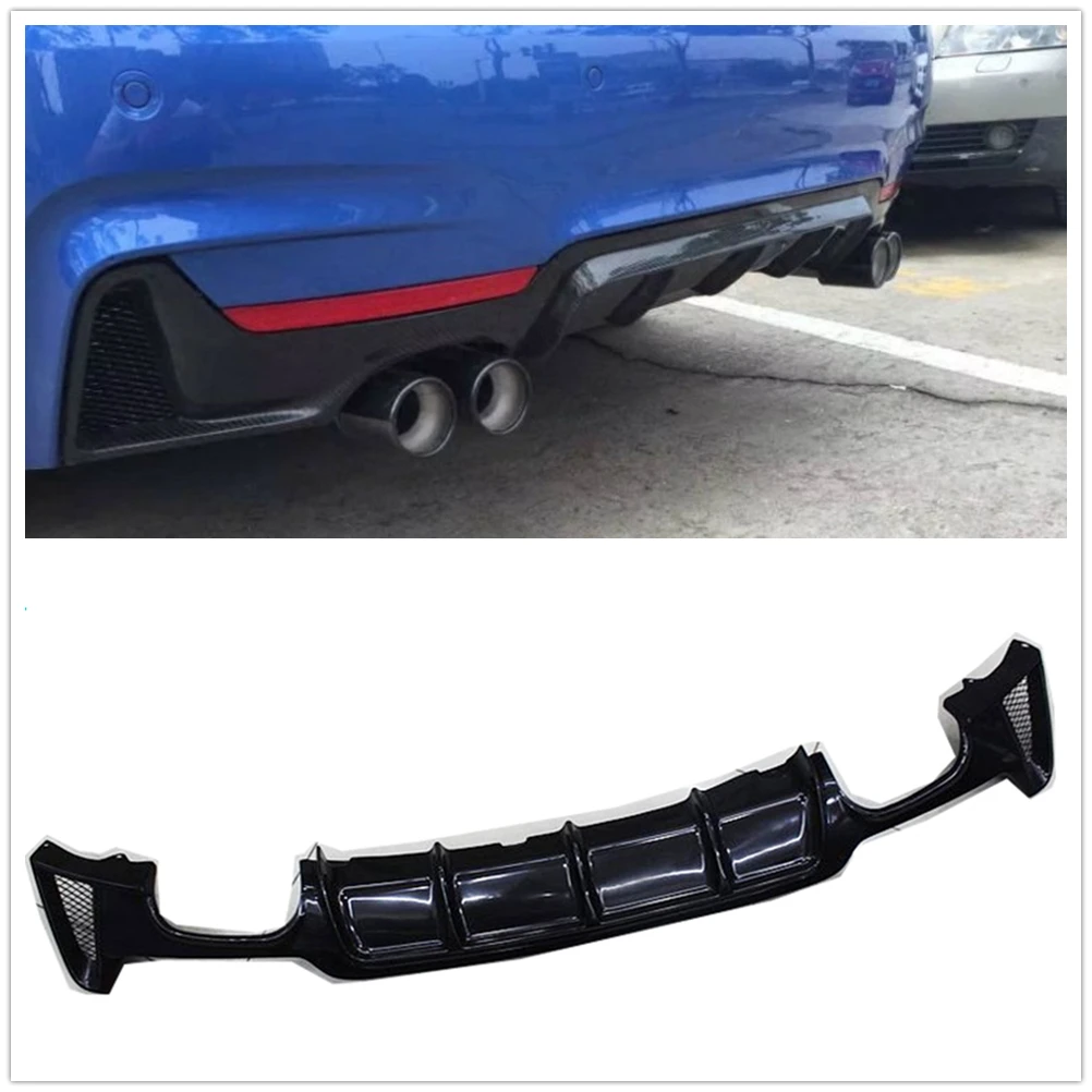 

Rear Bumper Diffuser Lip For BMW F32 F33 435i M Sport Tech 2014-2018 Quad Exhaust Out Glossy Black Car Boot Guard Plate Splitter