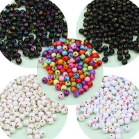 100pcsbag 8mm round beads acrylic random mixed alphabet letter beads for bracelet jewelry making handmade