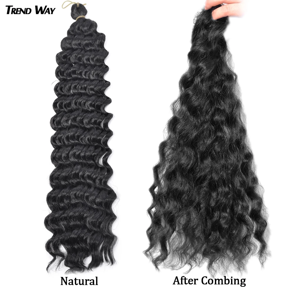 

22 28Inch Deep Wave Twist Synthetic Crochet Braids Hair Extensions Loose Curly Wave Ombre Braiding Hair Blonde Bundles For Women