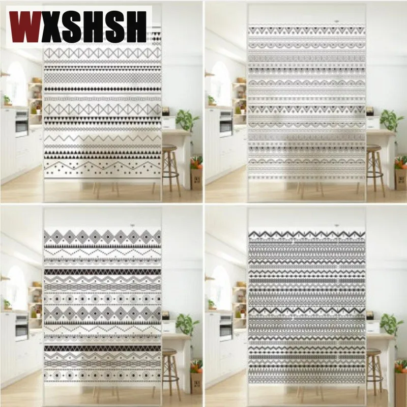 Виниловый стикер статического размера на окно в богемном стиле витражная