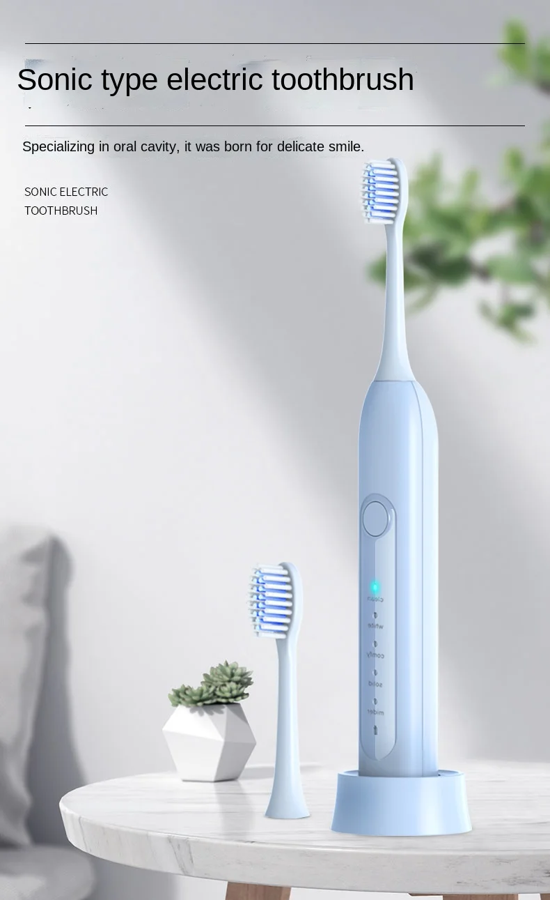 Беспроводная звуковая электрическая зубная щетка es для взрослых полностью