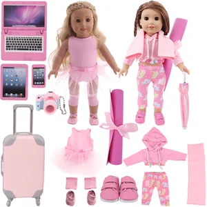 14 шт., балетный костюм для йоги для американских 18 дюймовых девочек, аксессуары для кукол и 43 см, Товары для новорожденных и нашего поколения