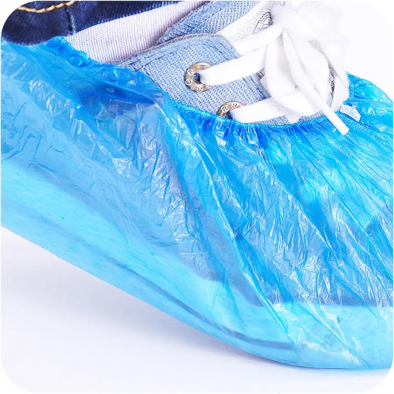 

100PCS Blue Plastic Disposable Shoe Covers Outdoor Rainy Day Carpet Cleaning Shoe Cover Cleaning Overshoes Protective