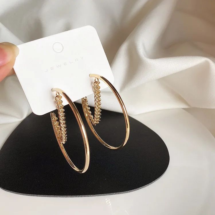 Корейские большие серьги кольца в форме Луны ювелирное украшение для женщин и