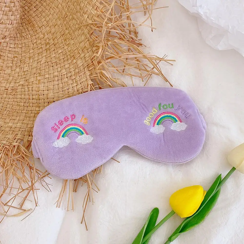1 шт. мультяшная маска для сна плюшевые тени глаз новая Радужная подходит