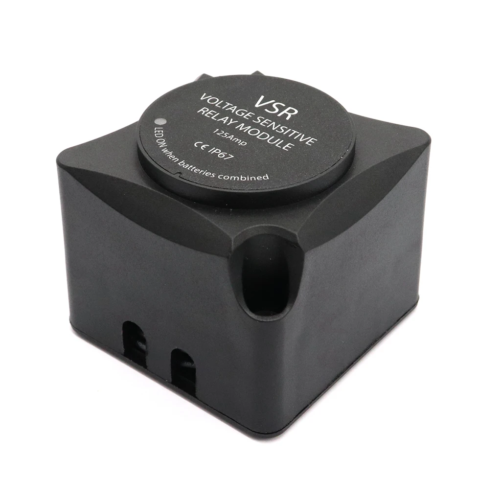 

Black 12V Voltage Sensing Split Charge Relay ( VSR ) 125 AMP
