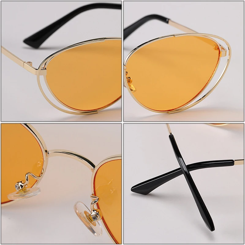 

SHAUNA Retro Cat Eye Women Sunglasses Fashion Candy Color Eyewear Shades UV400 Men Punk Pink Green Sun Glasses