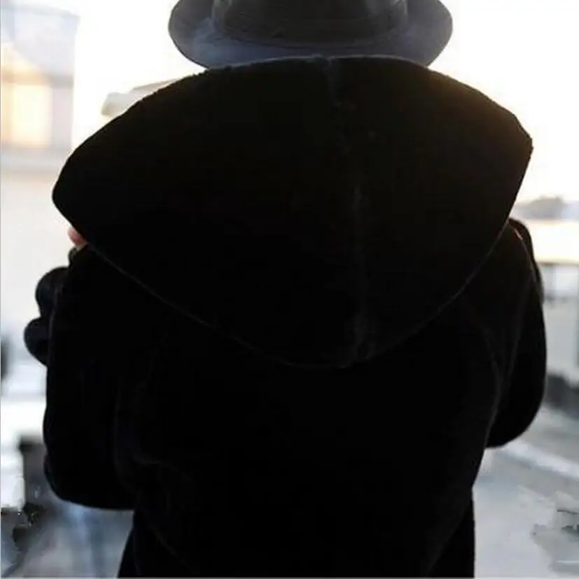 2021 Winter Women Fashion Faux Mink Coats Casual Hooded Zipper Black Warm Jackets Thick Faux Fur Overcoats Luxurious Plus Size