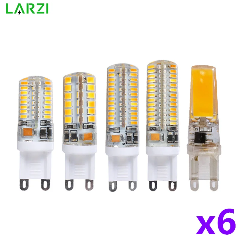 Светодиодная лампа G9 led 220V 6W 7W 9W 10W 12W, 6 шт./лот, светодиодная лампа G9 SMD 2835 3014, светодиодная лампа G9, заменяемая галогенная лампа 20W/30W/40W/50W лампа ...