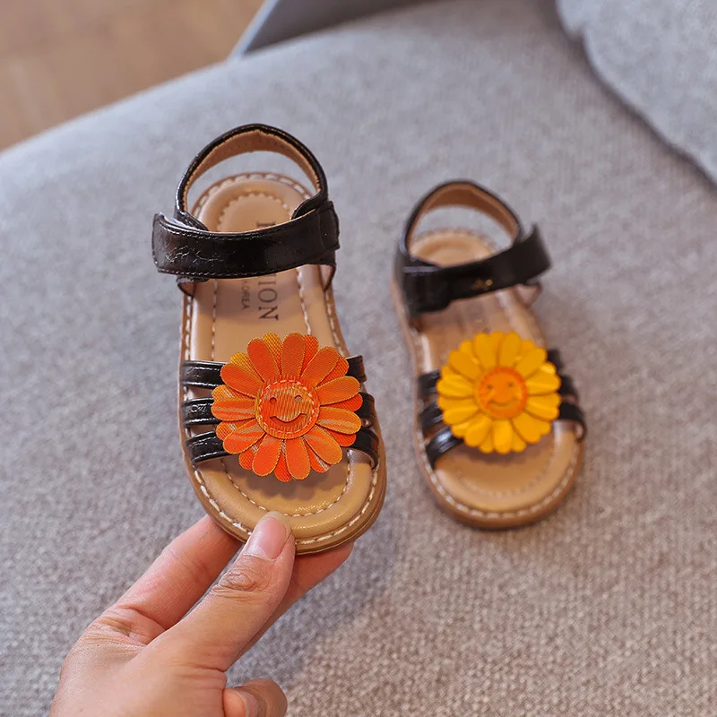 

Toddler Baby Sandals for Girls Summer 1 2 3 4 5 6 Years Princess Peep-toe Roman Style Shoes Kids Flower Beach Sandals Size 21-30