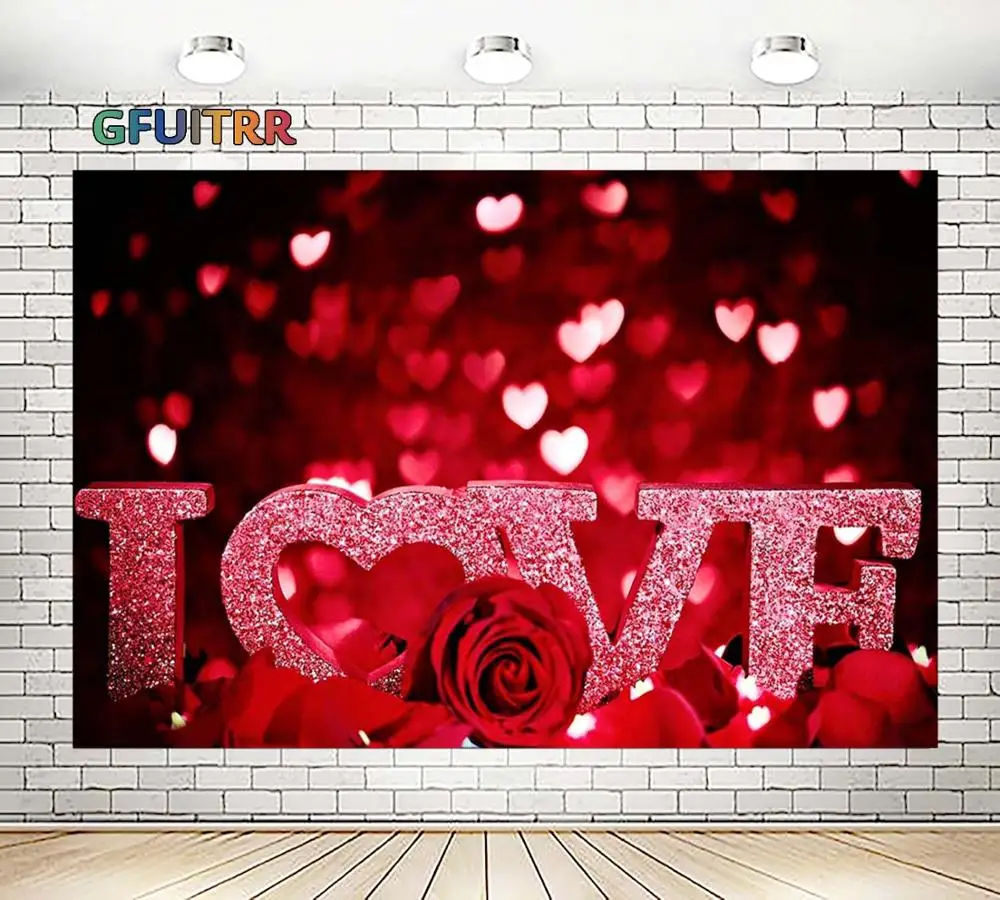 GFUITRR ко Дню Святого Валентина фон декор в виде цветка розы Фоны красного цвета с