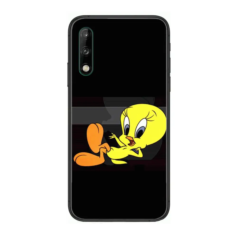 

Cartoon Tweety Bird Case Clear Phone Case For Huawei Y 5 6 7 8 9 A P S Pro 2020 2019 Black Etui Coque Hoesjes Comic Fashion
