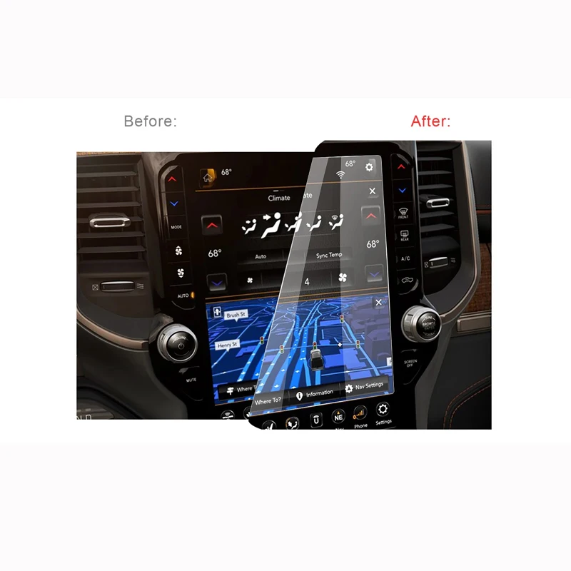 For Ram 1500 2500 3500 2019 12 Inch Car Navigation  Screen Protector Auto Interior Accessories tempered glass   Protective Film