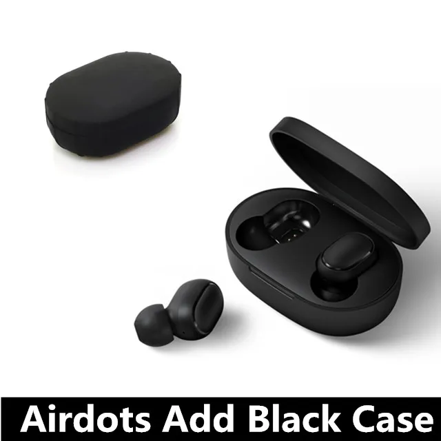 add black case Оригинальные беспроводные наушники Xiaomi Redmi Airdots True, голосовое управление, Bluetooth 5,0, шумоподавление, управление краном, зарядная коробка, вкладыши - Цвет: add black case