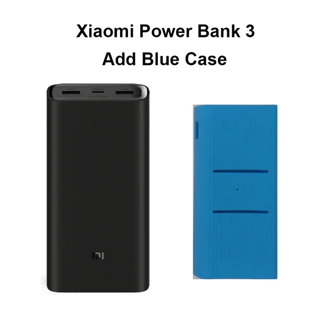 Add Blue Case Xiaomi power Bank 3 20000 мАч порт выход PD быстрое зарядное устройство Внешний аккумулятор Xiaomi 20000 мАч power bank для ноутбука - Цвет: Add Blue Case