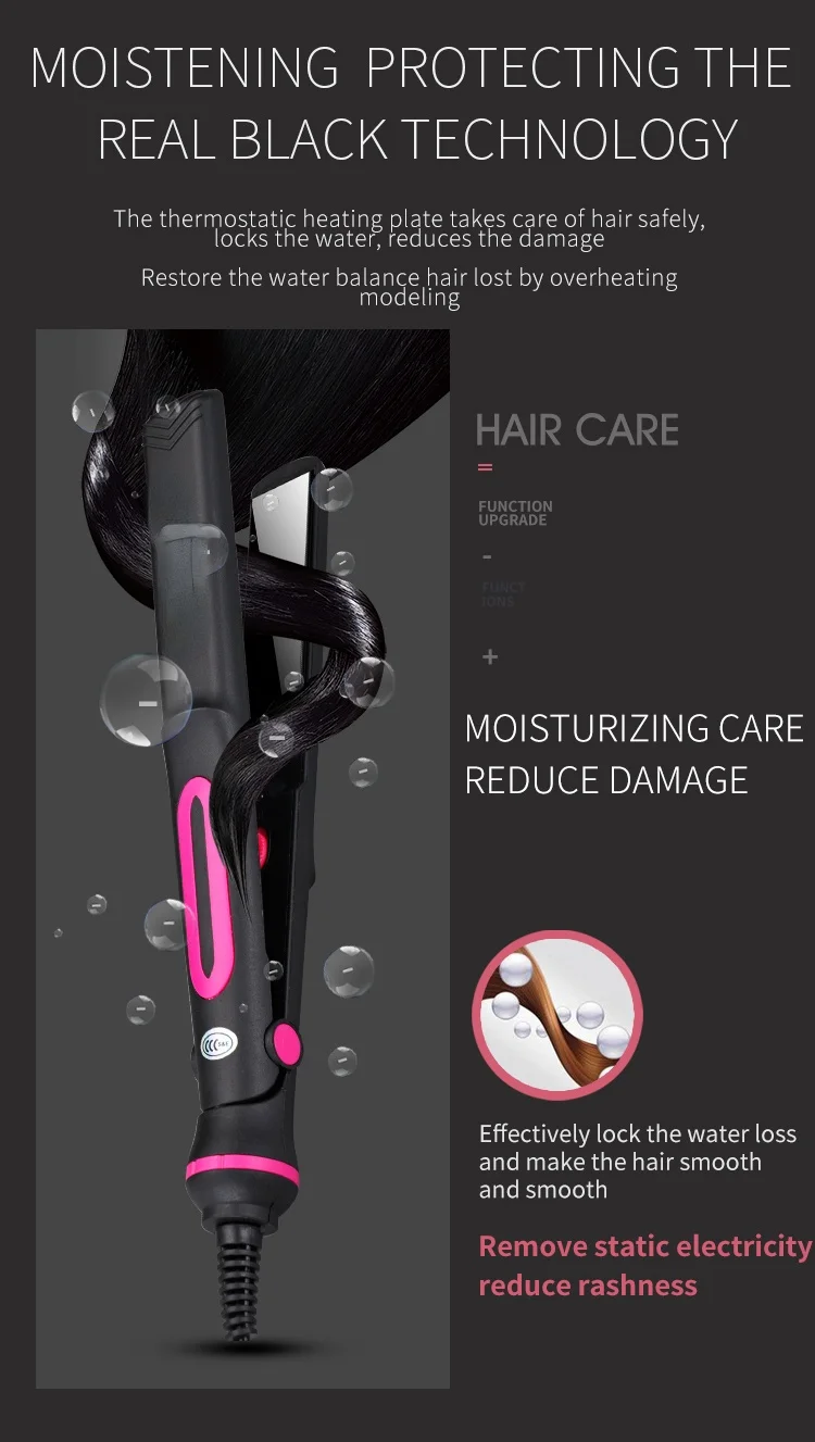 

Hair Straightener Temperature Adjustment Tourmaline Ionic Flat Iron Widen Panel Ceramic Heating Plate Salon Styling Tool