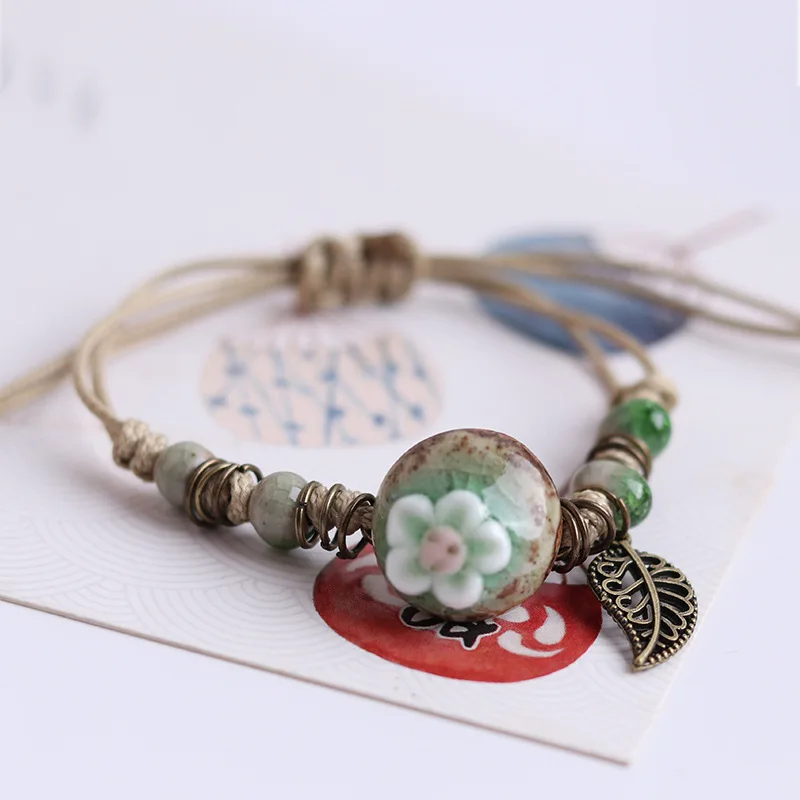 Модный деликатный керамический браслет ручной работы с бусинами для женщин и