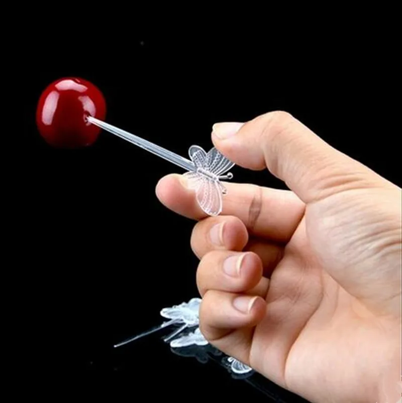 200 шт. в форме бабочки одноразовые пластиковые зубочистки для фруктов набор вилок