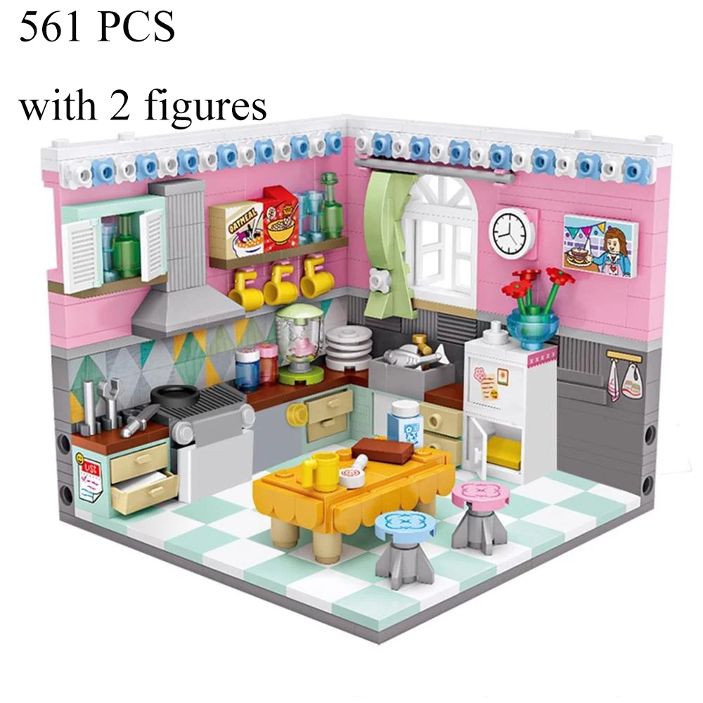 Конструктор сделай сам для дома мини кубики спальни кухни ванной модель фигурки