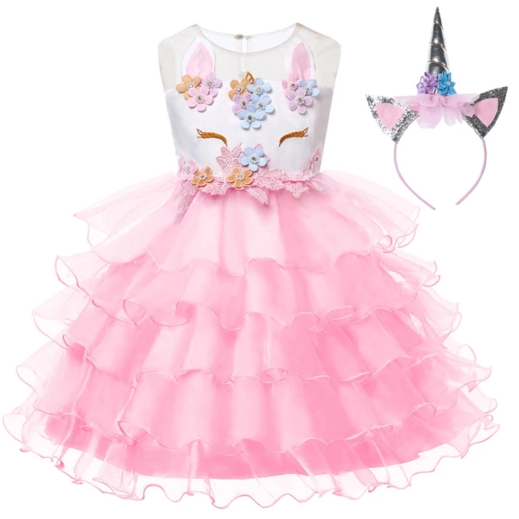 New Baby Unicorn Dress for Girls Embroidery Ball Gown Girl Princess Birthday Dresses Party Costumes Children Clothing | Детская одежда