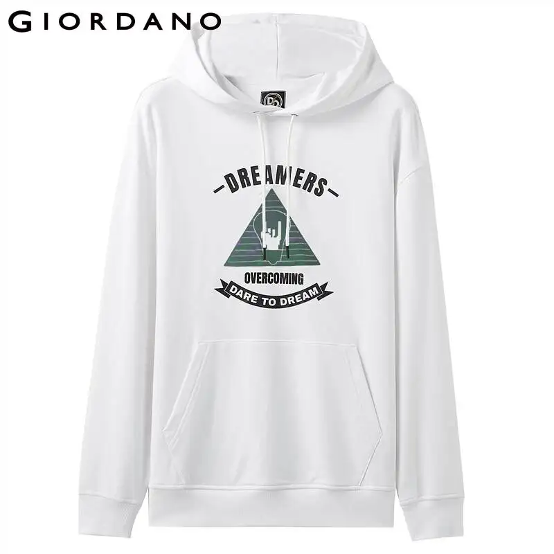 Толстовка Giordano Мужская Светоотражающая худи с графическим принтом карман-карго