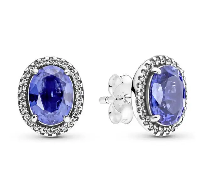 

Authentic 925 Sterling Silver Sparkling Statement Halo Earrings For Women Wedding Gift Fashion Jewelry