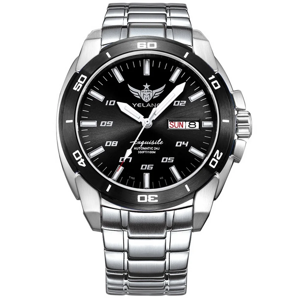 Мужские наручные часы T100 с Тритием мужские для дайвинга Yelang автоматические