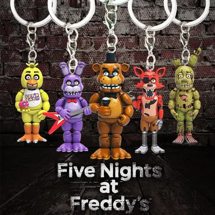 5pcs keychain Аниме 6/10/12 шт Five Nights At Freddy's» «пять ночей у Фредди» рисунок Комплект игры с рисунком персонажей из игры «пять ночей в Фредди» Фокси Бонни Freddy Fazbear сестра место модель куклы FNAF игрушка - Цвет: 5pcs keychain